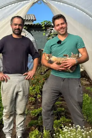 Dois amigos e uma pequena horta: quatro toneladas de verduras por ano e dezenas de cabazes por mês